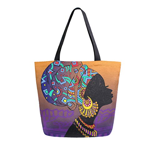 Woman Tote Bag African American Women Shoulder Handbag for Work Travel Business Beach Shopping