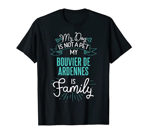 Cute Bouvier De Ardennes Design Family Dog Giftn T-Shirt, Black