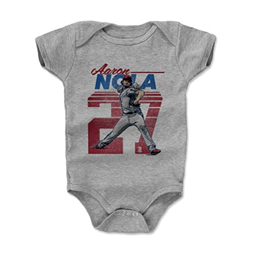 Aaron Nola Baby Infant One Piece Bodysuit (18-24 Months, Heather Gray) - Aaron Nola Retro R