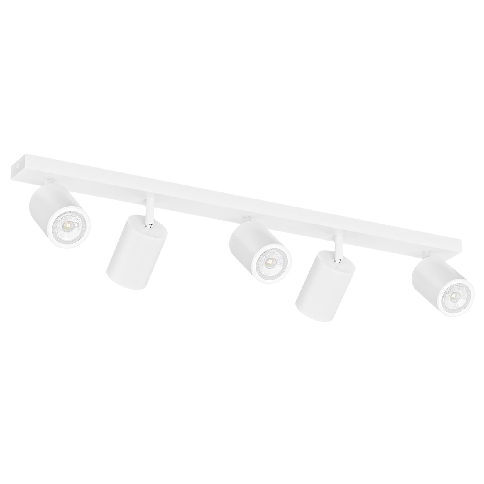 Klighten - Lámpara de techo (5 focos, GU10, foco de techo blanco orientable, moderno, lámpara de techo, 5 focos, interior para cocina, dormitorio, sala de estar, 69 cm, bombilla no incluida