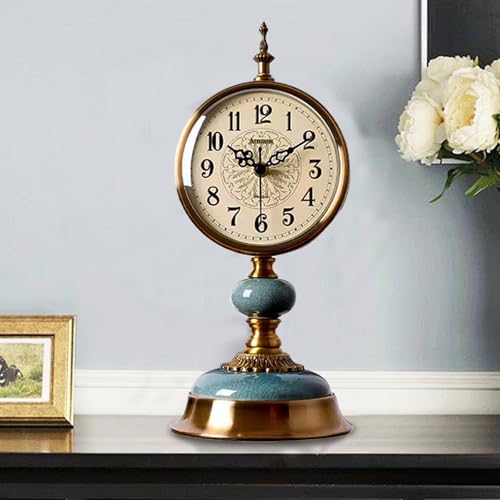 IDAMAKON Vintage Tischuhr, Vintage Messing Standuhr, Antike...