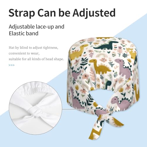 Image of Adjustable Scrub Cap with Sweatband, Breathable Working Hat for Men /Women