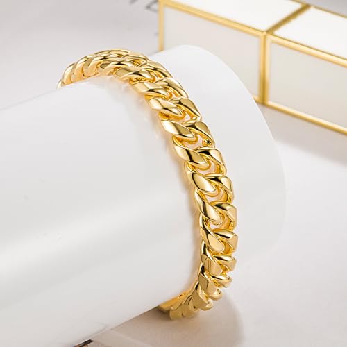 Pulsera de plata 925 para hombre diseño cubano 8 mm oro miniatura 5