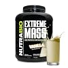 NutraBio Extreme Mass Gainer Protein Powder, 53G Protein, Clean Weight Gainer, Increase Muscle Mass, Full Spectrum Amino Acid – Vanilla, 6 Pound