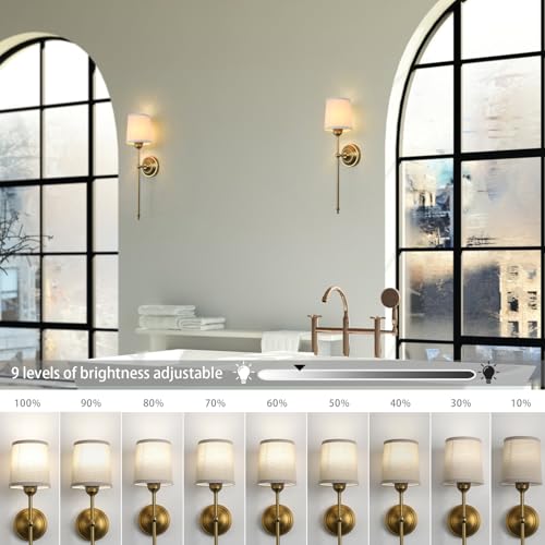 Image of Battery Operated Sconces Wall Lighting Fixture Set of 2 with Linen Fabric Shade, RGB Color Changing USB Rechargeable Wall Mounted Lamp for Living Room Bedside Nightstand Light