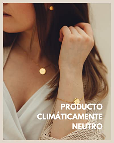Collar de oro con colgante inicial para mujer 40+5 cm