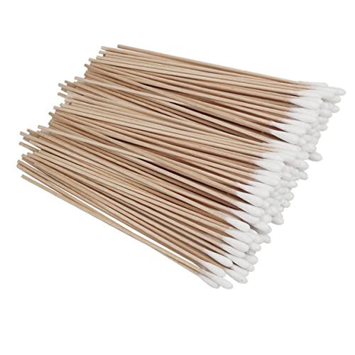 minkissy Cotton Stick Swab Box 500pcs Long Handle Cotton Swabs Soft Wood Tip for Gentle Cleaning