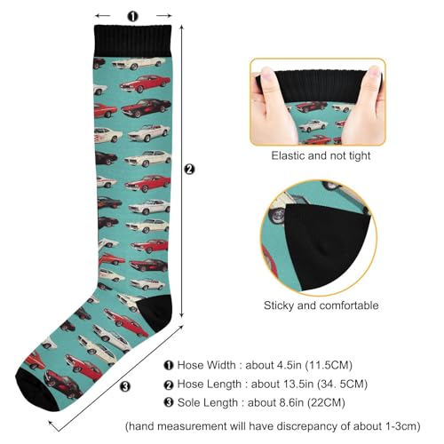 Image of Pigsaly Womens Compression Socks Yellow Stars Funny Brown Capybara Knee High Socks Athletic Tube Sock Outdoor Sport Socks