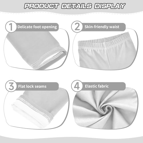 DOMIKING Grey Girl's Leggings Pants Kids' Yoga Pants Stretchy Running Tights 4 Years3