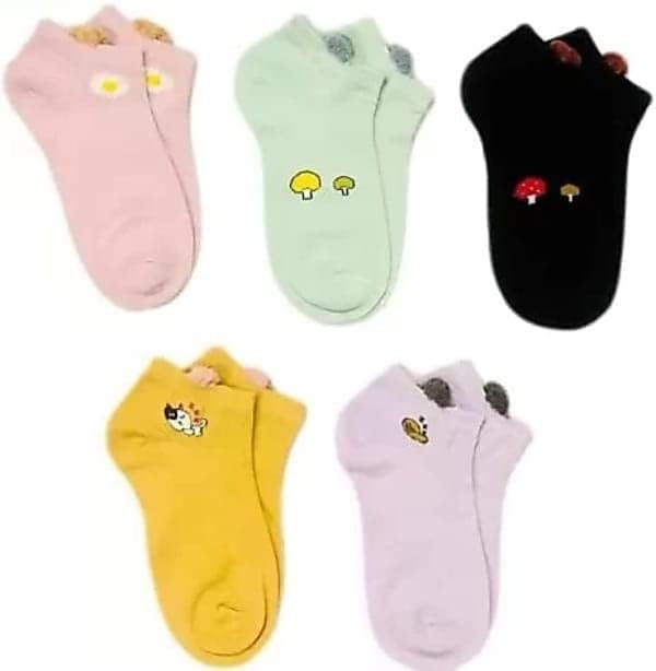 Women Ankle Length Cotton Socks (Pack of 5), Multicolour-image-33