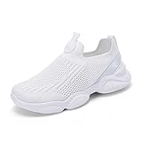 Sneakers per Bambine e Bambini Senza Lacci Tessuto Traspirante Scarpe Sportive da Corsa Slip On Anti-Scivolamento Scarpe Leggere Barfuss