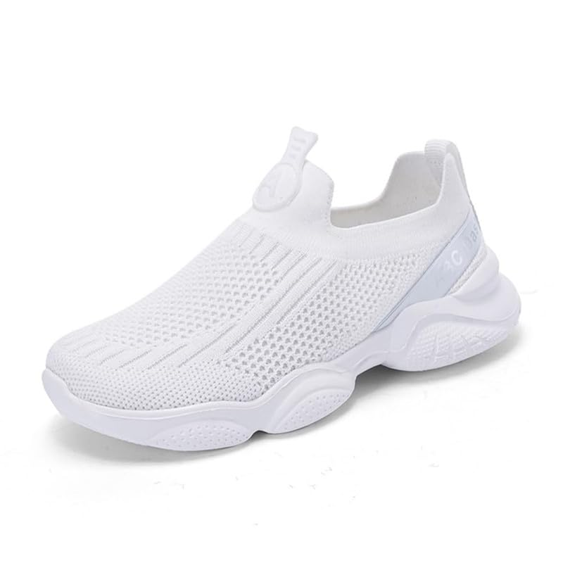  Sneakers per Bambine e Bambini Senza Lacci Tessuto Traspirante Scarpe Sportive da Corsa Slip On Anti-Scivolamento Scarpe Leggere Barfuss
