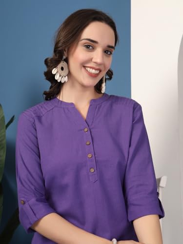 Image of Pistaa's Women's Cotton Relaxed Fit Short Kurti