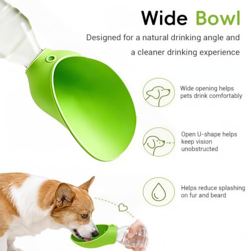 Image of Qpets Foldable Silicone Pet Water Cup, Portable Bottle Attachment for Dogs