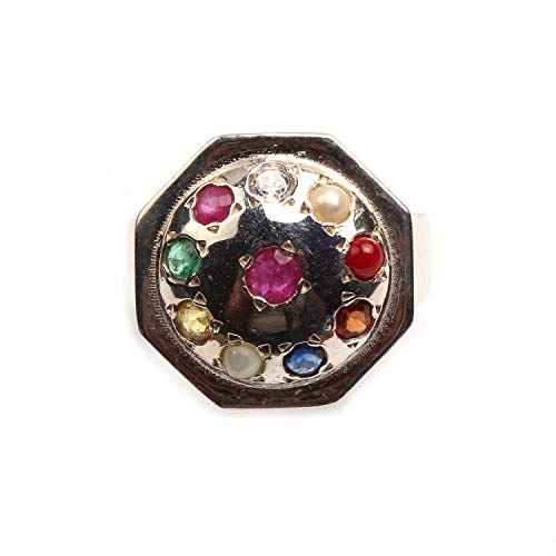 Bague de méditation en argent 925 avec dix pierres naturelles - 3