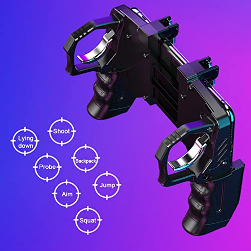 B/Q Controlador PUBG móvel, operação de 4 dedos gatilho de jogos móvel joystick articulação alça de