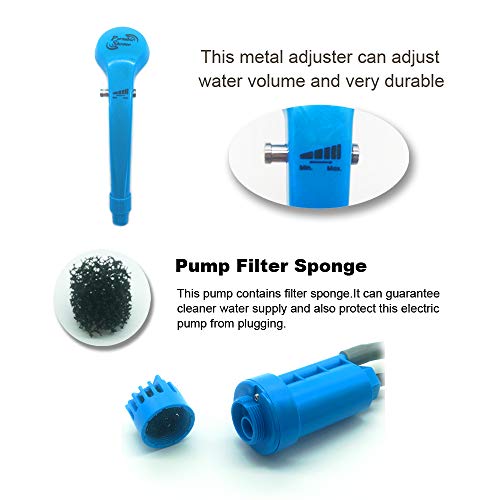 Tingyangdot Portable Handheld Outdoor Camping Shower With Collapsible 5 Gallon Bucket(20L),Compact Pressure Shower Head Pump With 12V Car Cigarette Adapter For Camping,Hiking,Car Washing #TOP3