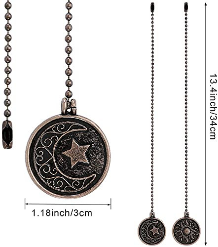Image of IFNOW Bronze Christmas Ornaments Copper Ceiling Fan Pull Chain Set - Decorative Totem Pendant Extension, 12 Inches Lighting & Beaded Ball Extender Ornament (2 Pack)