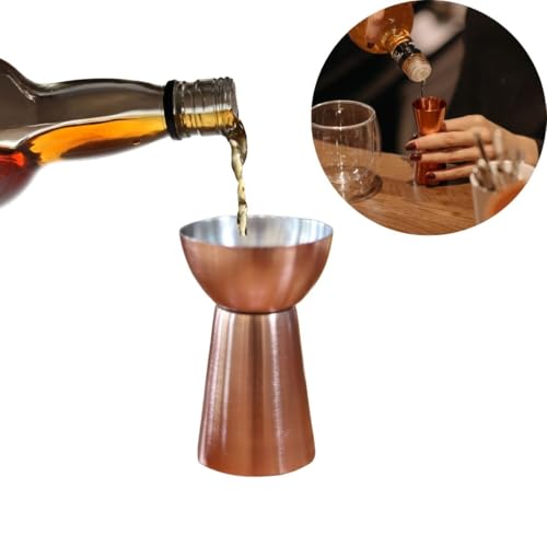 Image of The Empty Space Stainless Steel Peg Measurer 50 & 25ml, Cocktail Jigger, Shot Glass, Measuring Cup Tool, Drink Measuring Bar Tool Double Side Jigger: Copper Finish