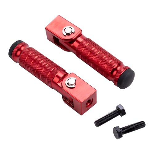 Image of Motorcycle Foot Pegs, Foldable Footpegs Pedals 90 CNC Passenger Footrests Minibike M8 Install Bolts Fit for Dirt Bike Foot Pegs Yamah a, H0NDA, Su zuki, Aprili a Universal Folding Foot Pegs red