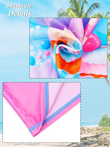 Image of Girls Two Piece Swimsuit Floral UPF 50+ Rash Guard Set Kids Beach Swimwear