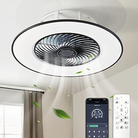 Deckenventilator mit Licht - CHANFOK Moderner blattloser Deckenventilator Cover