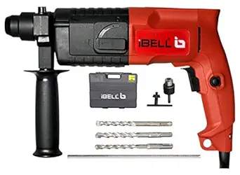 IBELL Rotary Hammer Drill RH20-23, 500W, Copper Armature, SDS Plus Chuck 20mm, 850RPM, Impact Rate 3900/min, Energy 1.5J (Red)