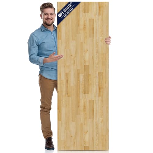 Solid Wood Butcher Block Countertop - Unfinished Birch Slab Counter Top Wooden Table Top for DIY...