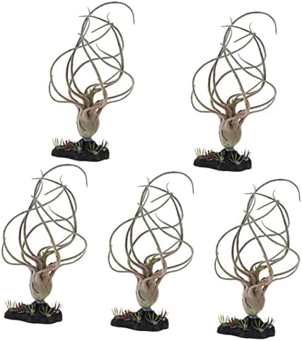 Mipcase 5pcs Reptile Plant Ornament Spider Plants Faux Plants Glass Decor Terrarium Simulated Plant Reptile Pet Box Decor Hornwort Live Aquarium Plants Reptile Fake Plant Reptile Plants
