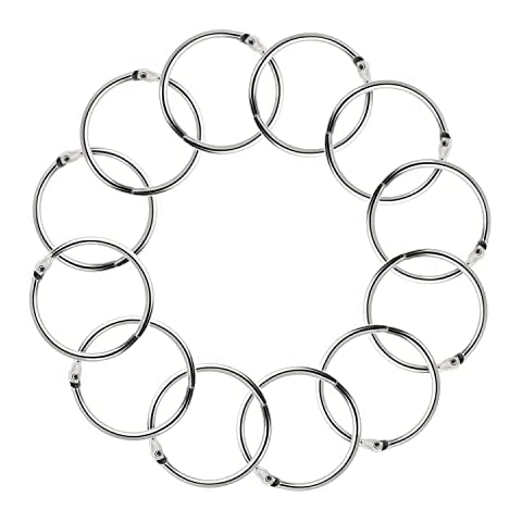 Loose Leaf Binder Rings,50 pcs Metal Book Ring Index Cards Key Chain Rings Split Ring Photo Clips Loose Leaf Rings, for Notebook Scrapbook Album Craft DIY,40mm Cover