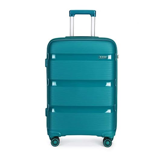 Kono Maletas de Viaje Cabina 55 cm Rígida Trolley Cabina con Cerradura TSA, Vibrant Moda Equipaje de Mano con 4 Ruedas y Cremallera YKK, Durable Polipropileno (Maleta Cabina, Turquesa)