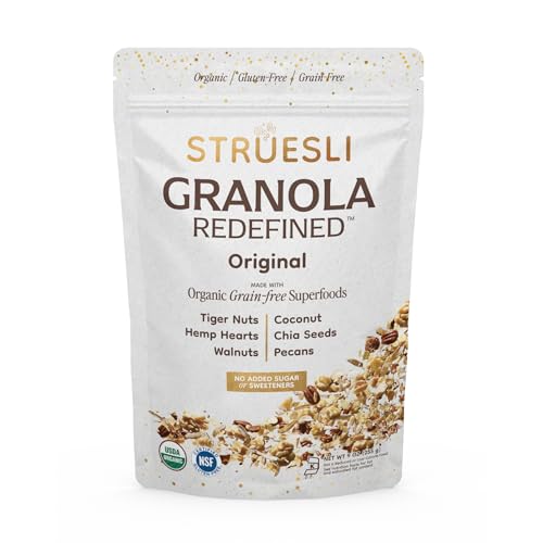 Struesli Original Organic Granola, Grain & Gluten Free, Healthy Snacks with Chia Seeds, Nuts and Sea...