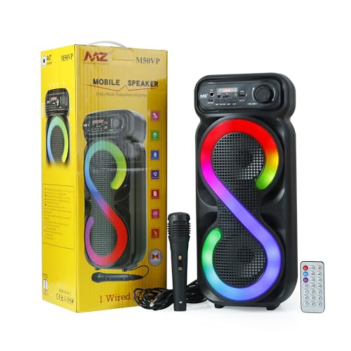 MZ M50VP Portable Karaoke Speaker - Multicolor | with Dynamic Thunder Sound | Comes Up with Wired Mic | for Home and Outdoor Parties 6 41KU3UWl8OL