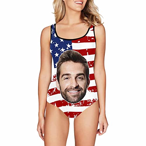 Custom Bathing Swimsuit for Women Star and Striped Tank Top Bathing Suits XL