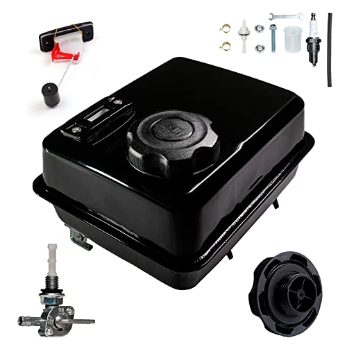 Image of JMCHstore 4L Gas Fuel Tank W / Fuel Gauge & Petcock for Predator 212 Hemi Engine, Coleman CT200U BT200X 196cc Mini bike, Baja Massimo warrior MB200, 200cc Go kart Parts, Honda GX160 GX200 Motor