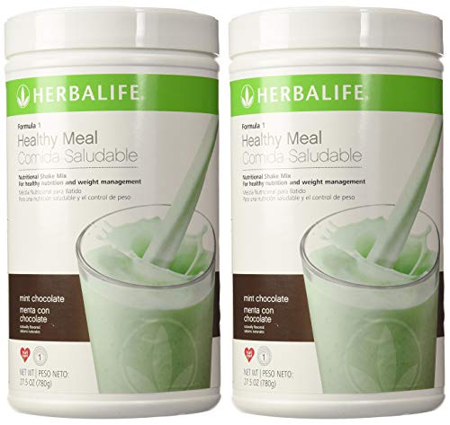 Two herbalife Formula 1 Healthy Meal Nutritional Shake Mix Mint Chocolate 780g
