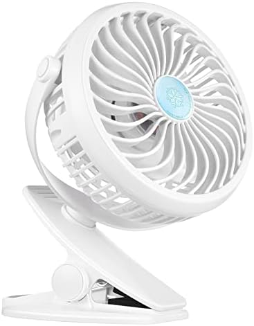 Clip on Fan, Pram Fan Stroller Portable USB Rechargeable Desktop Handheld Mini Desk Fan for Office Bedroom Baby Outdoor Sports Travel Camping Fan