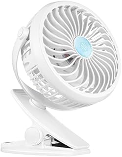 Clip on Fan, Pram Fan Stroller Portable USB Rechargeable Desktop Handheld Mini Desk Fan for Office Bedroom Baby Outdoor Sports Travel Camping Fan