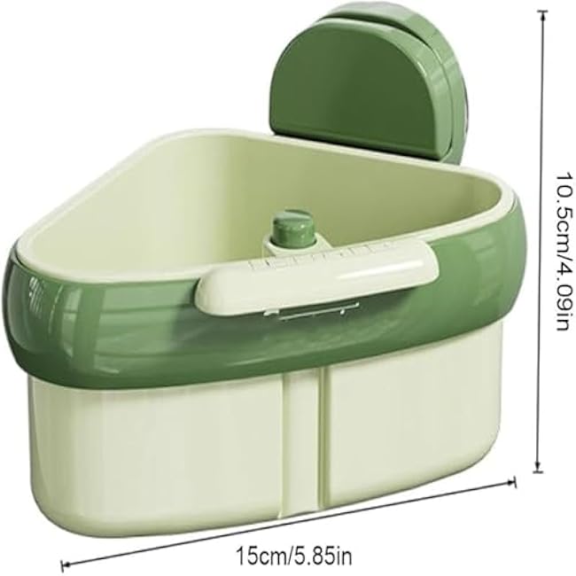 Intellectp Suction Cup Sink Corner Rack, Food Waste Catcher for Sink, Corner Sinks Storage Rack Suction Cup, Automatic Dumping Sinks Strainer Basket (2Pcs Mix)