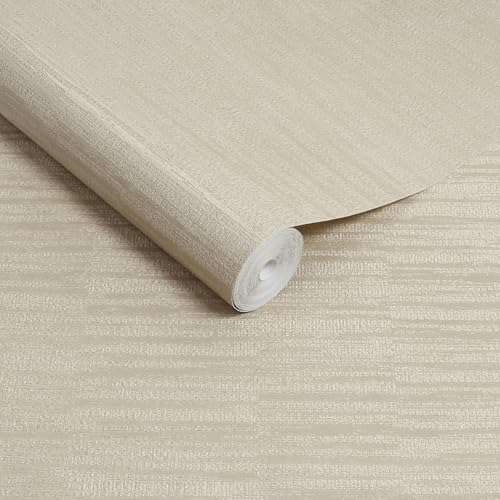 Papier peint intissé lignes structurées facile à poser sable 10m - 4