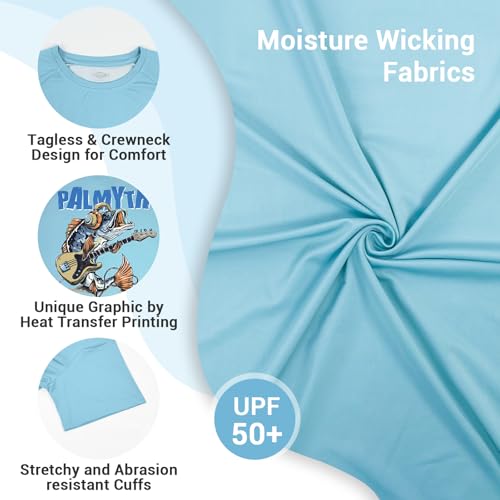 Image of Palmyth Boys Fishing Shirt Short Sleeve UPF 50+ Youth Performance T-Shirt