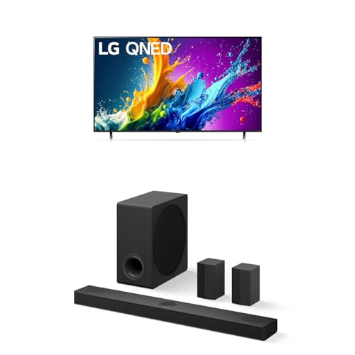 Image of LG 86-Inch Class QNED80T Series LED Smart TV 4K Processor Flat Screen with Alexa Built-in (86QNED80TUC, 2024),LG 5.1.3 ch. Sound Bar with Wireless Dolby Atmos and Rear Speakers