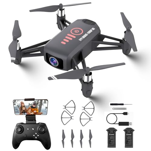 Drone with Camera for Kids 8-12 and Adults 1080P HD Mini FPV Drones with Headless Mode, 360°Flip, One-Key Take Off/Landing, Altitude Hold, Gestures Selfie, Gravity Control, 3 Speed Mode, Drone Gift Toys for Boys, Girls, Beginner Grey