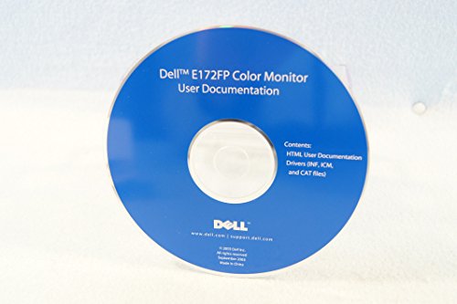 Dell Drivers E172FP Color Monitor User Documentation Year 2003: Computer Program Software Installation Replacement Disc Recovery CD-Rom