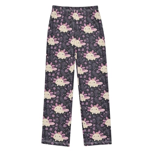 ALAZA White Animal Ocean Sea Blossom Pajama Lounge Pants Long Sleep Pajama Bottoms with Pockets