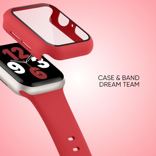 Image of Adorique 3-in-1 Compatible for Apple Watch Band 40mm 41mm 42mm 44mm 45mm 46mm, Soft Silicone Sport Strap for iWatch Series SE 10 9 8 7 6 5 4 3