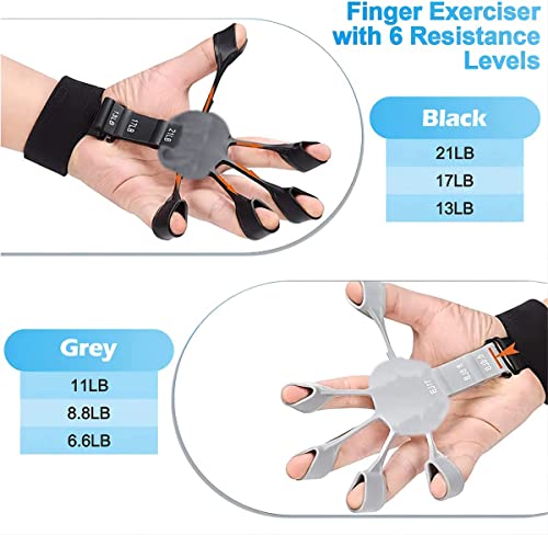 2 Pcs Finger Strengthener, Grip Strength Trainer, Hand Grip Strengthener,6 Resistant Level Finger Exerciser For Hand Training And Relief Of Hand Pain #TOP4