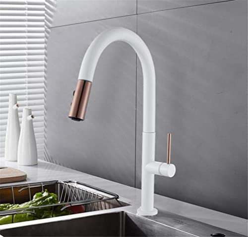 Mélangeur d'évier cuisine blanc design haut de gamme avec sortie filtrante
