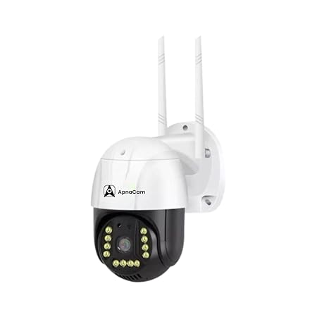 ApnaCam 5 MP 4G Sim Support Indoor & Outdoor PTZ Camera| Live Monitoring| Two-Way Audio| Full Color Night Vision| SD Card Recording| 360 degree Rotation| 4 Pure White LEDs| All Weatherproof