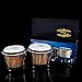 Glory Bongo Drums 6” and 7” Wood Percussion Instrument Bongos with bag and tuning Key,Dark Natural